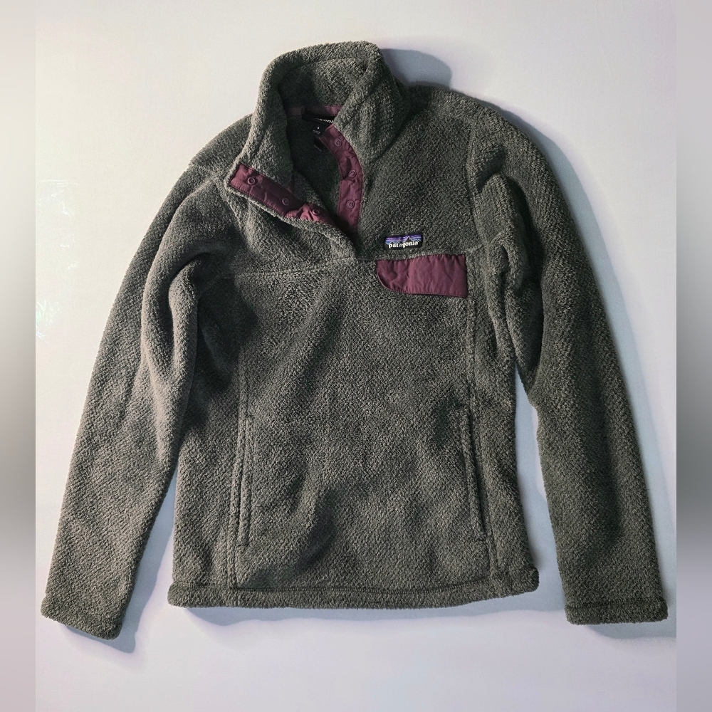 EUC PATAGONIA Women's Snap-T Fleece Pullover - Grey Size Small
